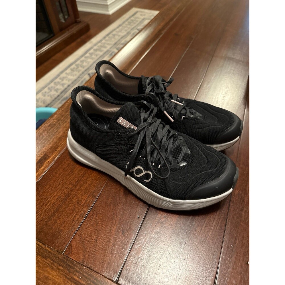 Saysh The Felix Runner Black Athletic Sneaker Women Comfort Lace Up size 10